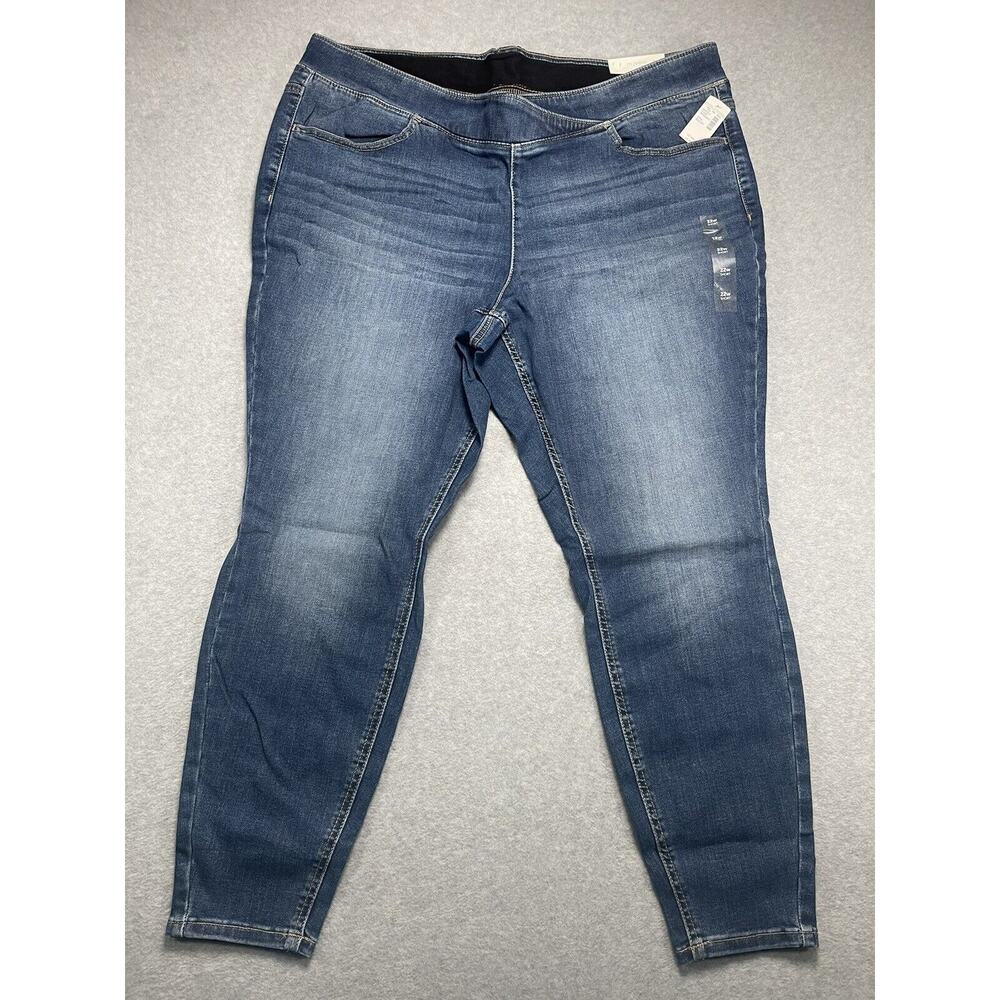 New MAURICES Cool Comfort Pull On Jegging 22W Regular HIGH RISE dark blue